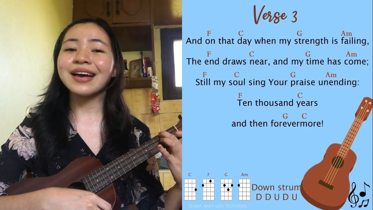 10 000 reasons ukulele play along with chords and lyrics youtube