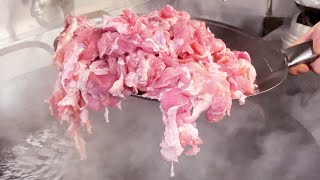 ３５人分の豚スジ煮込みを一気に作る調理動画（まかない） Stewed Pork Tendon with Oyster sauce for 35 people