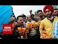 Abhinandan crowds gather for indian pilots release  bbc news