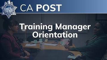 Training Manager Orientation
