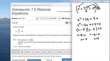Algebra 2 - Section 7.5 - Rational Equations