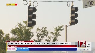 Outage leaves around 26,000 Duke Energy customers without power in Durham