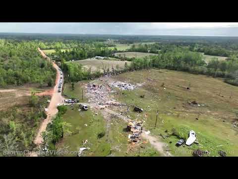 Drone Flyover Of The Alford, FL Tornado Path From Start To Finish - 3/31/2022