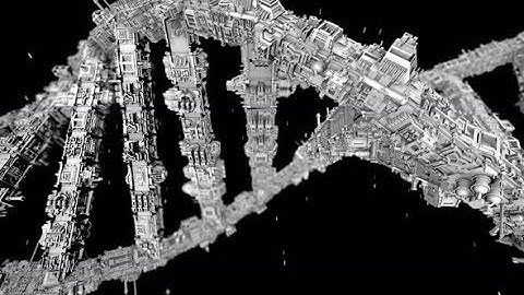 Futuristic DNA Helix Strand In Out of Space and Time Loop | Motion Graphics - Videohive template