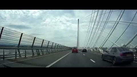 Autumn Drive With Music South Over Queensferry Crossing On Visit To Firth Of Forth Scotland