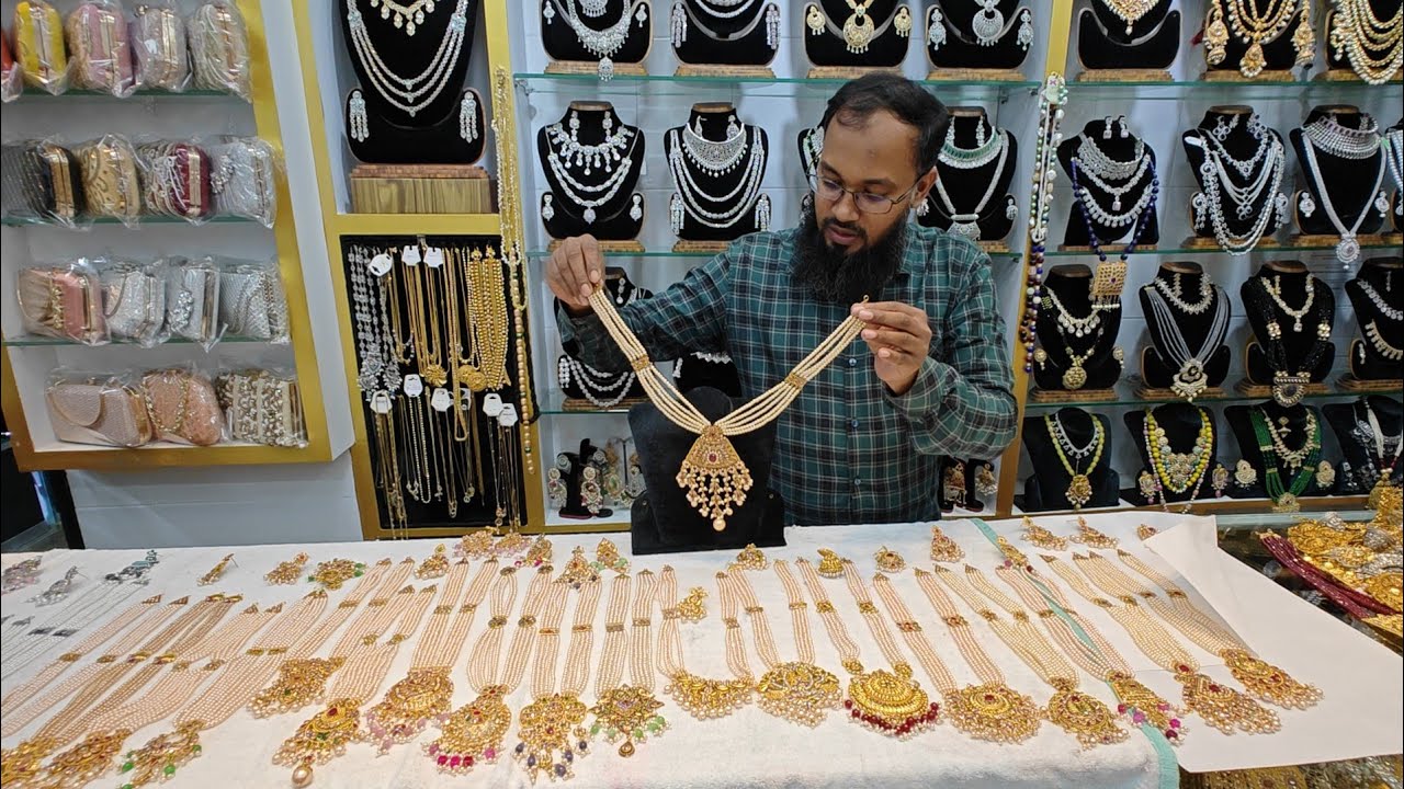 নতুন নতুন ডিজাইনের পার্লের লং হিজাবী হার bridal party long Hijabi har jewellery collection 2025