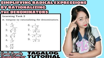 SIMPLIFY RADICAL EXPRESSIONS BY RATIONALIZING THE DENOMINATORS Week5-6 | Tagalog Tutorial |MathTV PH