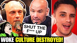 Dana White DESTROYS WOKE Reporter! Joe Rogan Reacts To "F TRUDEAU" Chants From UFC Crowd...
