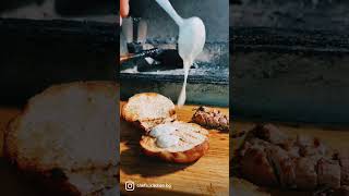 A burger with a delicious pork loin bun and... .....🍔🍔🍔🍔