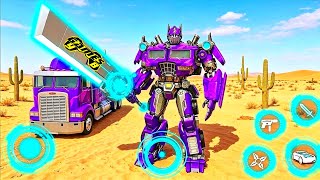 Purple Optimus Prime Transformers: Truck Robot City Battle 2026 Part 2 - Android Gameplay screenshot 2