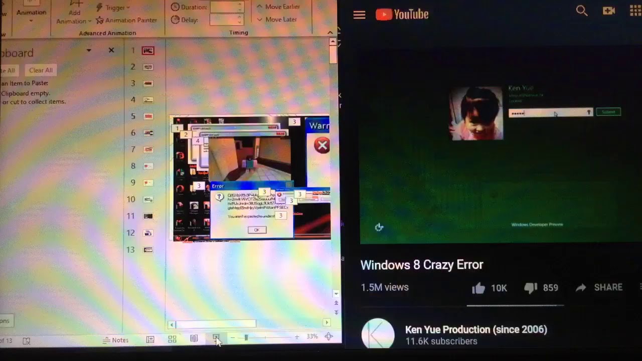 Windows Crazy Error 10 - YouTube