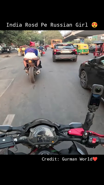 Russian Girl 😍 Public Reaction 😜 #shorts #ytshorts #bike #rider #russian #girl