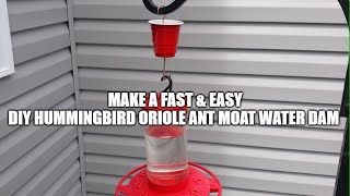 Make A Fast & Easy DIY Hummingbird Oriole Ant Moat Water Dam Deterrent For Your Bird Feeder.