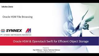 [5/6] Oracle HSM and Openstack Swift for Efficient Object Storage By Hari Wibowo