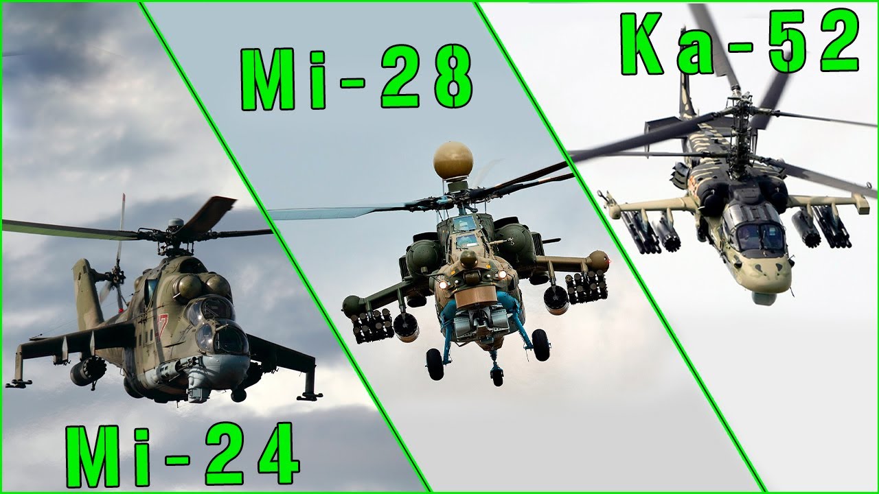 Mi-24 vs Mi-28 vs Ka-52 Comparison