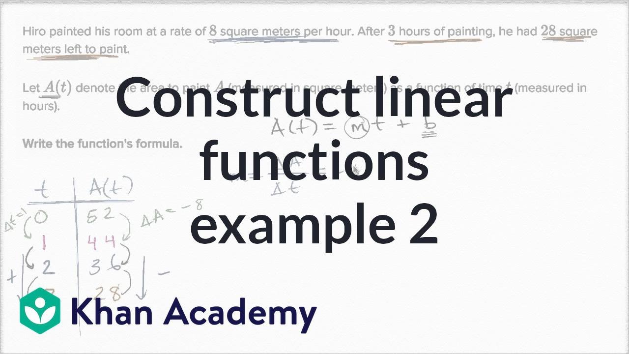 Linear functions word problem: paint (video)  Khan Academy