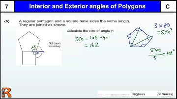 Interior & Exterior Angles in a Polygon GCSE Maths revision Exam paper practice & help