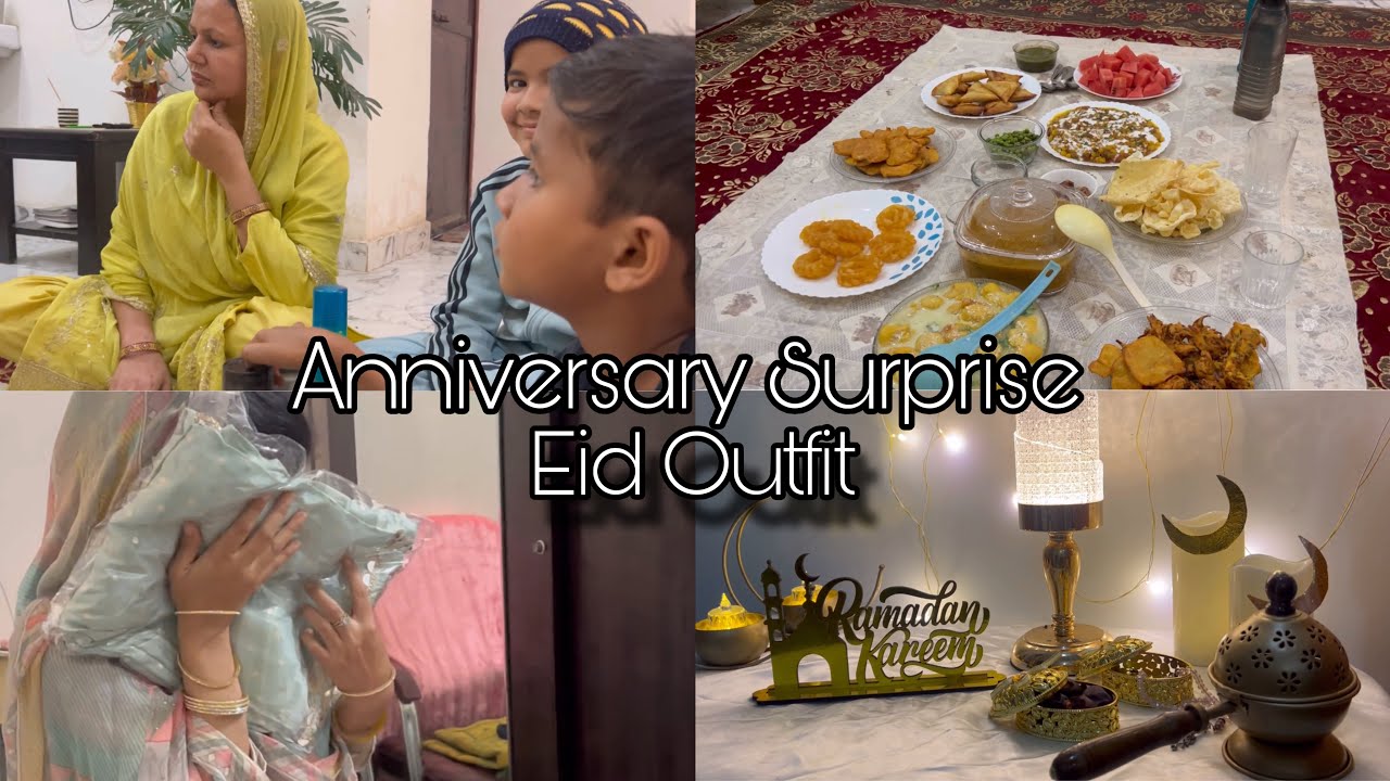 My Anniversary Vlog || He surprised me on Our  Anniversary 🥰|Home setting|| Eid Outfit ✨