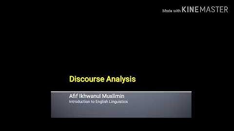 Discourse Analysis