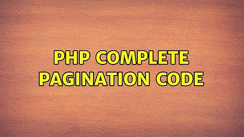 PHP complete pagination code