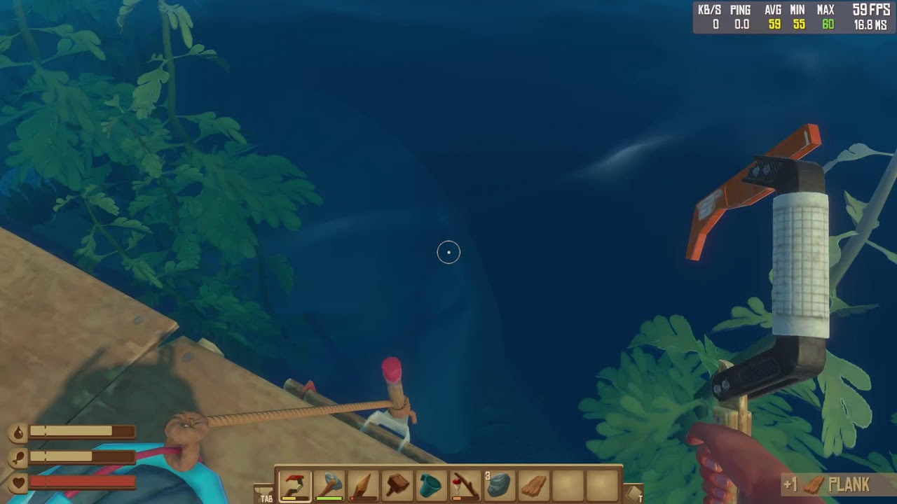 RAFT survival game | Play 1  | Easy mode | Long Play game