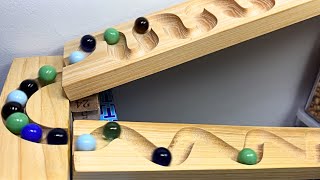 Wooden Wave Colorful Marble Run | Kugelbahn Challenge