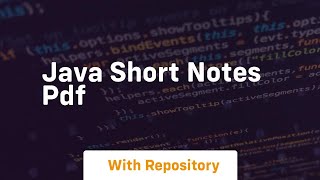 java short notes pdf