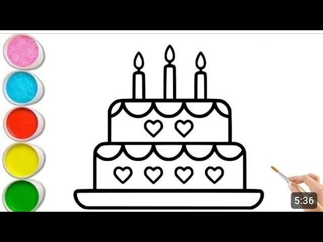 Desenhos de bolo de aniversário para colorir - Pop Lembrancinhas