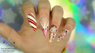 12 Days of Christmas Nails | Peppermint Swirl Inspired Acrylic Nails