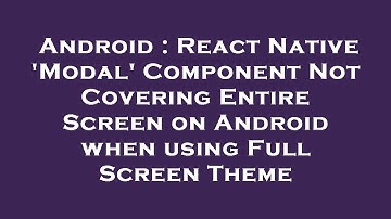 Android : React Native 