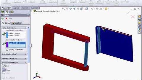 11  SolidWorks Advanced Assembly ( Hinge Mate )