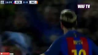 هدف ميسي الاول في مباراة   برشلونة ضد مانشستر سيتي ( 2016 10 19)