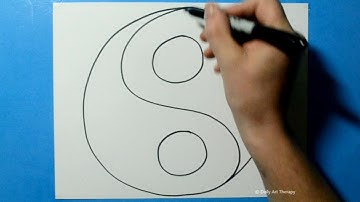 Daily Line Illusion #132 / 3D Yin Yang Pattern / Satisfying Spiral Drawing / Art Therapy