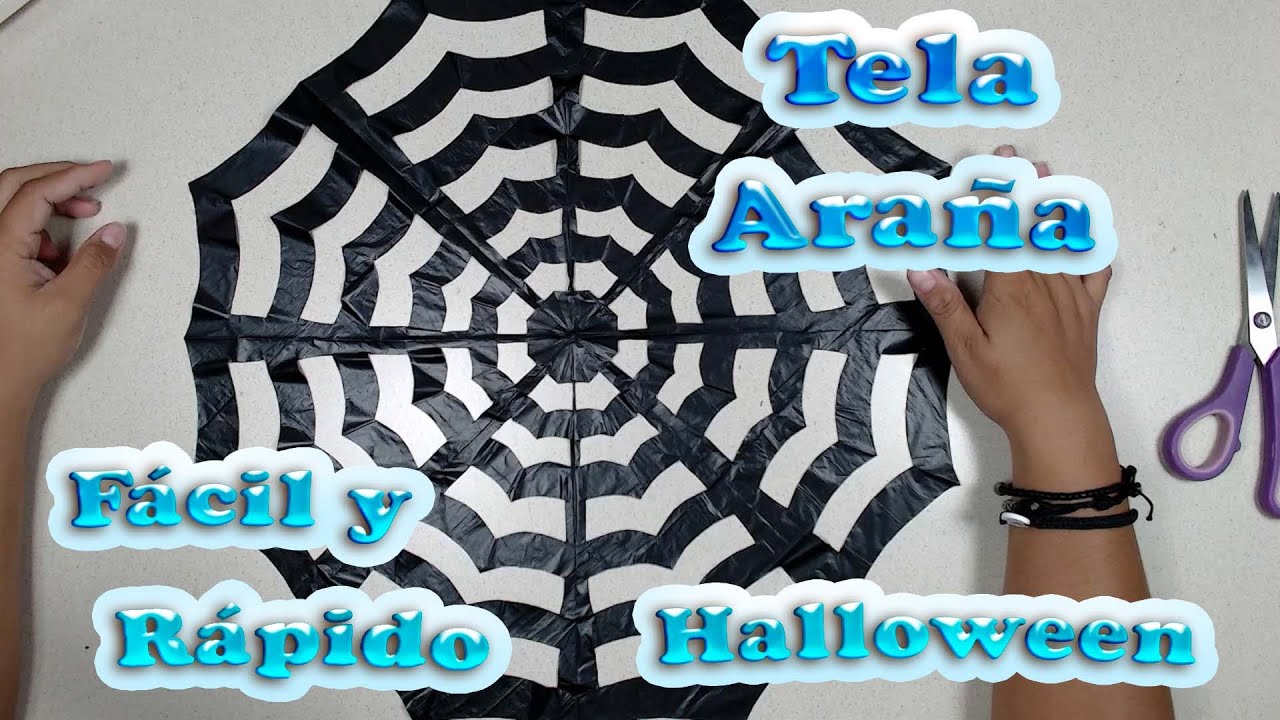 DIY!! Como Hacer Tela Araña de bolsa plástica para Halloween Fácil y
