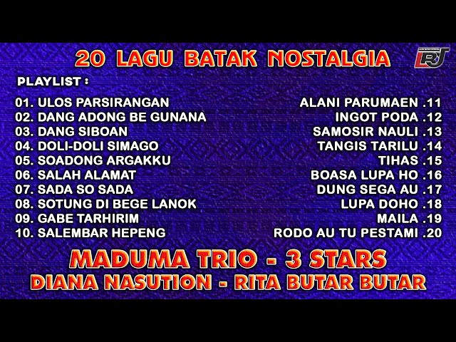 Kompilasi Lagu Batak Nostalgia - Maduma Trio, 3 Stars, Diana Nasution, Rita Butar Butar class=