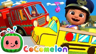 Nina's Firetruck Song + Wheels On The Bus Playground! | CoComelon Nursery Rhymes \& Kid Songs