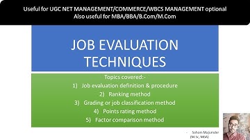 JOB EVALUATION TECHNIQUES - Human resource management