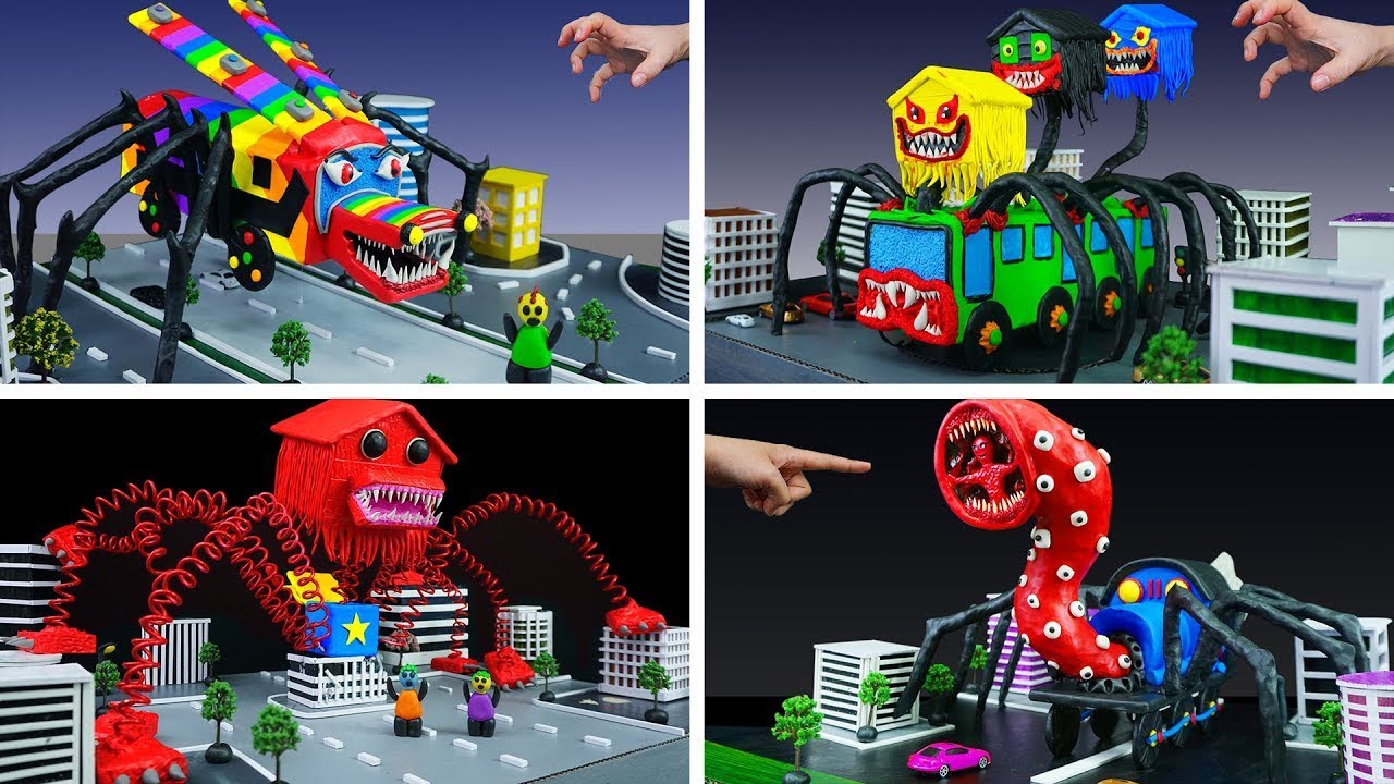 Making ALL BUS EATER Vs HOUSE HEAD Vs LIGHTHOUSE MONSTER Vs CAR EATER With Clay