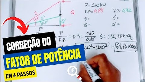 Cálculo do BANCO de CAPACITORES para CORREÇÃO do FATOR de POTÊNCIA | Cálculo em 4 passos