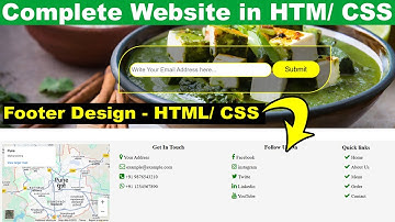 How To Make Website Footer Using HTML And CSS  Footer Design For Website, Responsive Footer Design