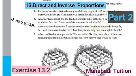 8th maths |Chapter 13|🙋‍♀️Direct and Inverse Proportion|💁‍♀️ Exercise 13.2 |Q no 5,6,7&8| part 2
