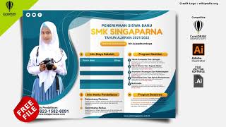 Free File : Desain Brosur Penerimaan Siswa baru SMK Coreldraw