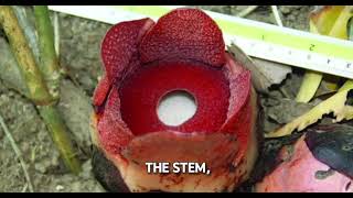 a Rafflesia/corpse flower seed growing from the damp soil#flower#plant#growing#forest 