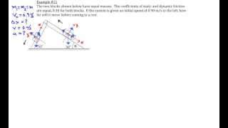 Chapter 4, Example #11 (Connected bodies on inclined plane with friction)