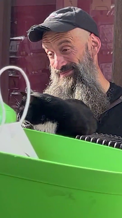 Accordion Musician and His Cat #travel #paris #cats #streetmusic #accordion #france #europe