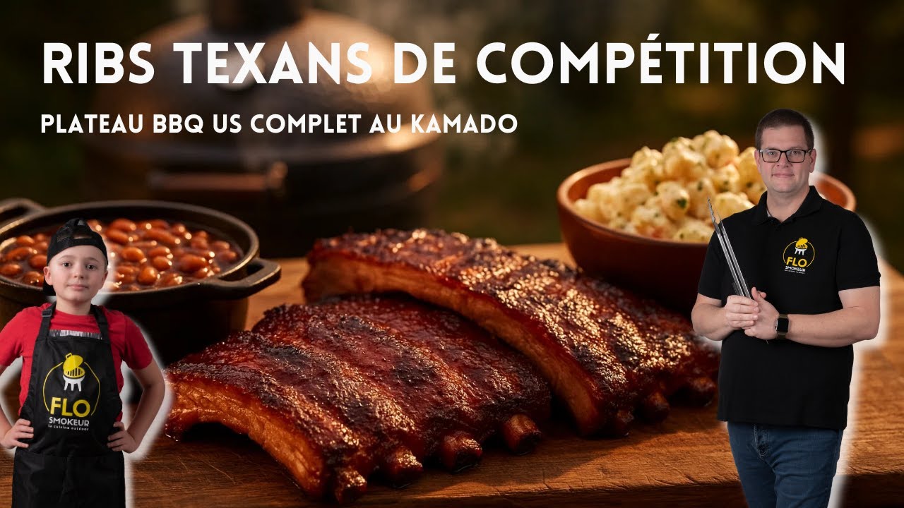 Comment faire des Ribs Texans de compétition au Kamado + Plateau BBQ US (recette fumée 🔥)