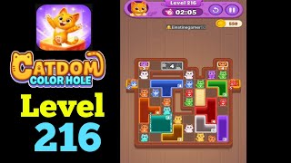 Catdom Color Hole level 216 hard Walkthrough Solution