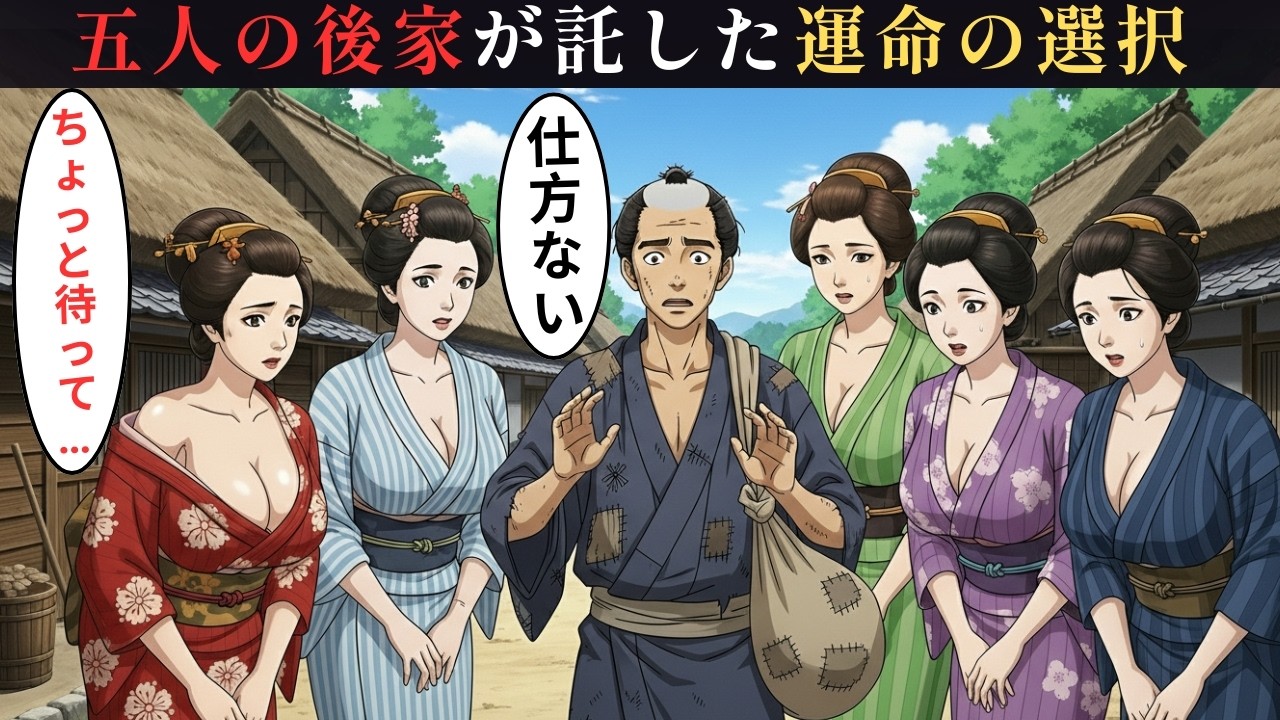 恐ろしい地震の後の真実。男一人が5人の未亡人と生きる、孤独で過酷な夜の営み    【江戸時代の暮らし】【伝説】 時代劇  昔話  説話  民話