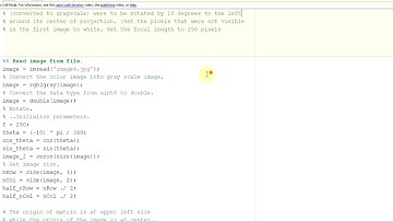 Rotation of a image about the centre in Matlab