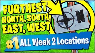 VISIT THE FURTHEST NORTH, SOUTH, EAST, AND WEST POINTS OF THE ISLAND (Fortnite Season 8 Week 2)